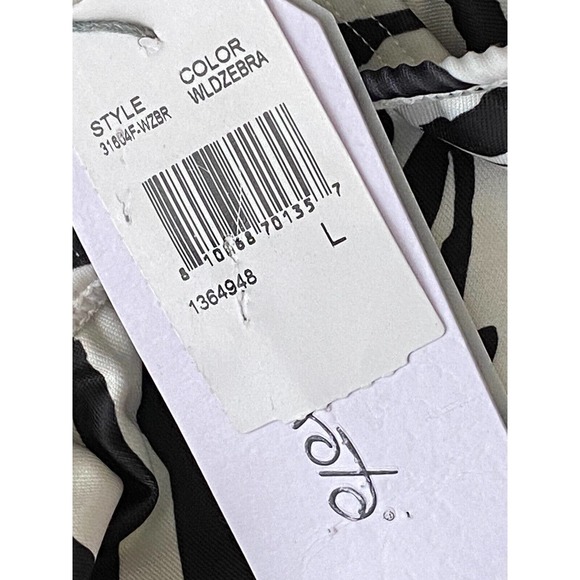 NWT Peixoto Womens Kai Swimsuit Sz Large Wild Zebra Plunging Neckline One Piece - Picture 14 of 14